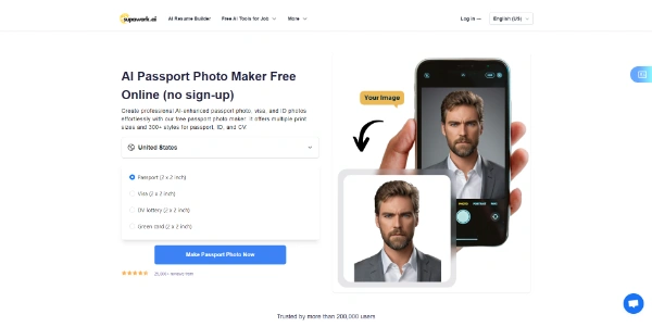 Supawork’s AI-Powered Passport Size Photo Maker