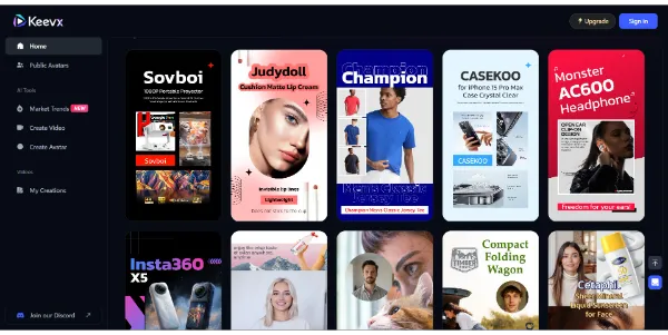KeevX: AI Video Creation, Avatars & Easy-to-Customize Multilingual Content.