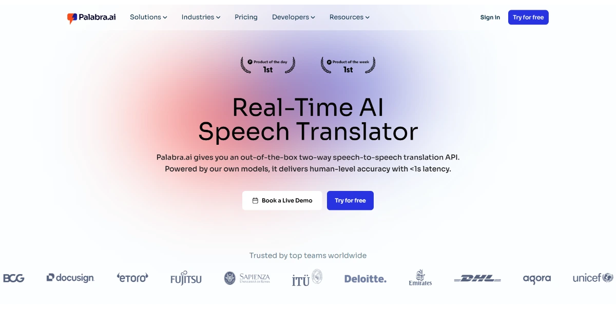 Palabra.ai: Real-Time AI Speech Translation Platform