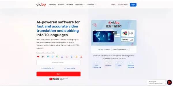 Vidby: The AI-based video dubbing and translation solution