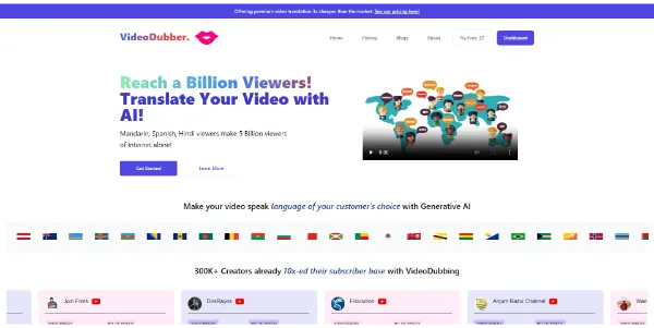 VideoDubber: free dubbing and video translation
