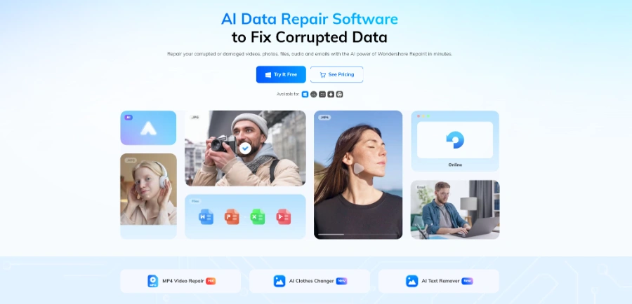 Wondershare Repairit: AI-Powered Repair Solution for Videos, Photos, Audio, and Documents